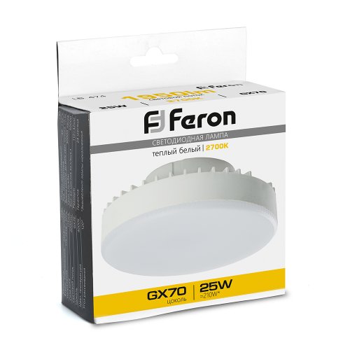 Лампа светодиодная Feron LB-474 GX Таблетка GX70 220В 25вт 20700K 110ч42мм картинка 